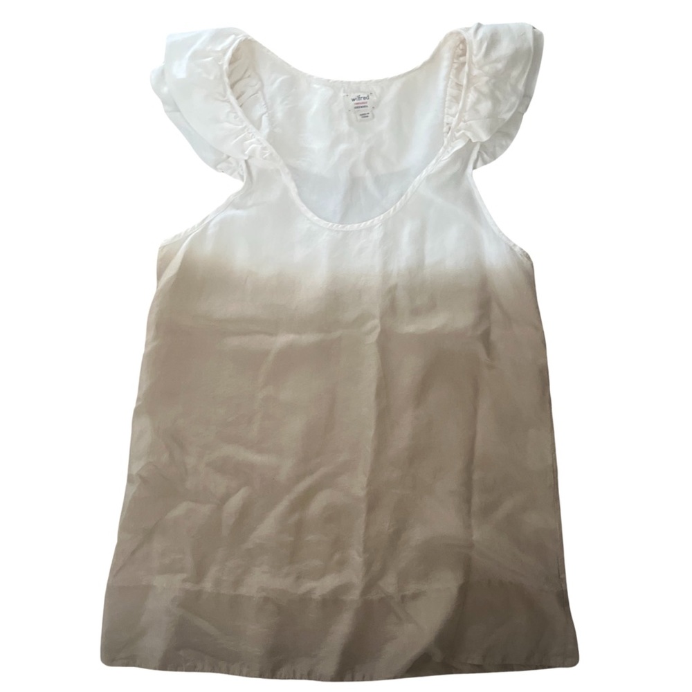 Wilfred 100% silk sleeveless ruffle ombré tank